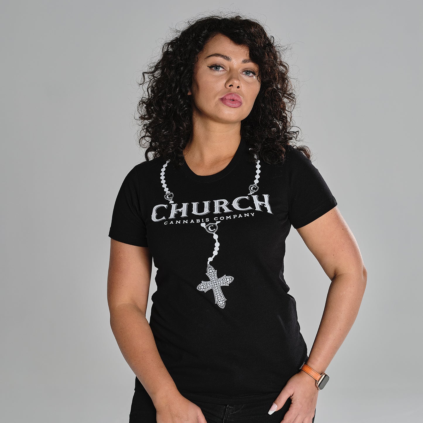 Church Women's Rosary Rocker T-Shirt